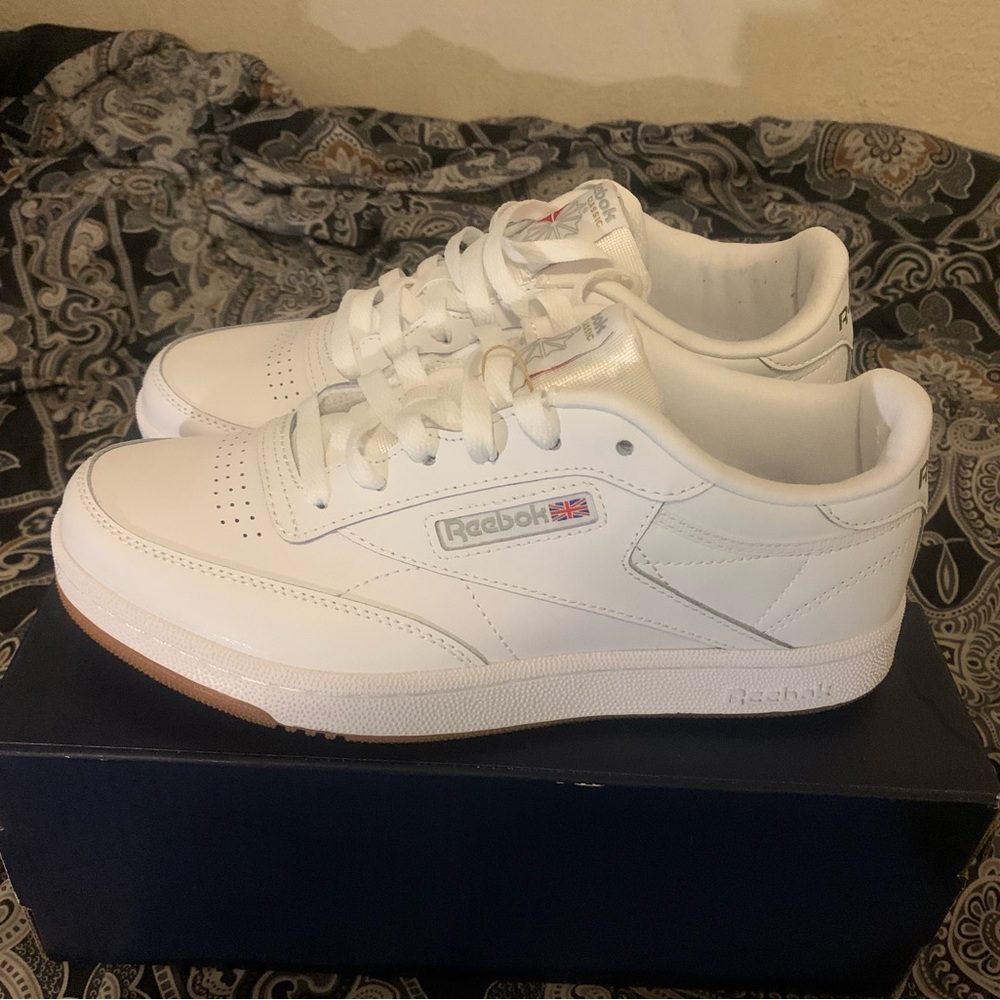 Reebok White and Tan Sneakers